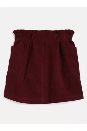 Sassafras Girls Burgundy Corduroy Mini Paper Bag Skirt