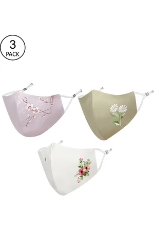 Masq Women Pack Of 3 Reusable Anti-Pollution 4-Ply Cloth Masks