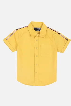 HERE&NOW Boys Mustard Slim Fit Casual Shirt