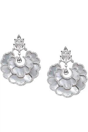 Alberre Odette Silver-Toned Contemporary Drop Earrings