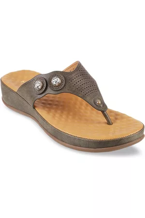 All Things Mochi Women Olive Green Embellished Sandals