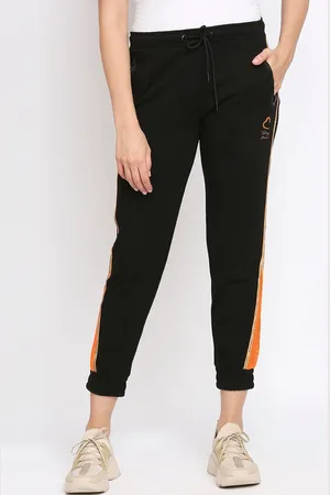 Being Human Women Black & Orange Colourblocked Joggers