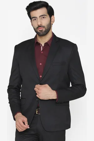 Wintage Men Black Solid Tailored Fit Single-Breasted Formal Blazer