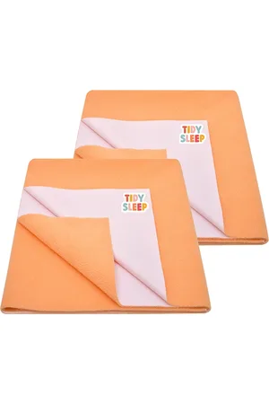 TIDY SLEEP Kids Set Of 2 Orange Water Proof Mattress Protector