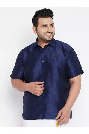 Vastramay Men Navy Blue Premium Casual Shirt