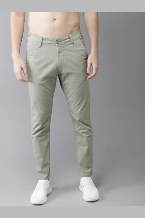 HERE&NOW Men Green Slim Fit Chinos