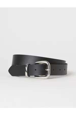 H&M Women Black Solid Leather Belt