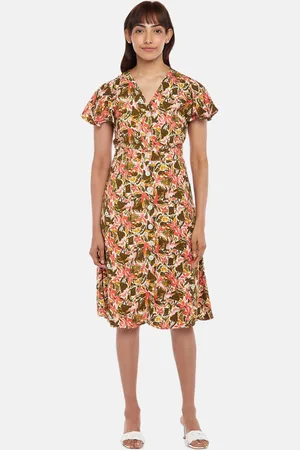 Pantaloons Women Multicolored Viscose Rayon Floral Dress