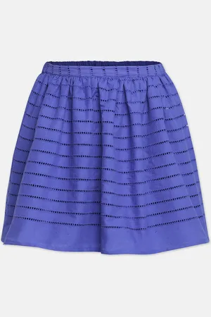 Oxolloxo Girls Blue Striped A-Line Knee-Length Skirt