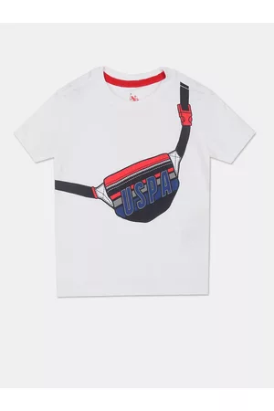 U.S. Polo Assn. U S Polo Assn Boys White Printed T-shirt