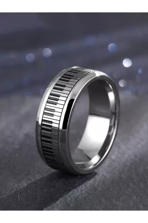 Yellow Chimes Men Silver-Toned & Rhodium-Plated Finger Ring