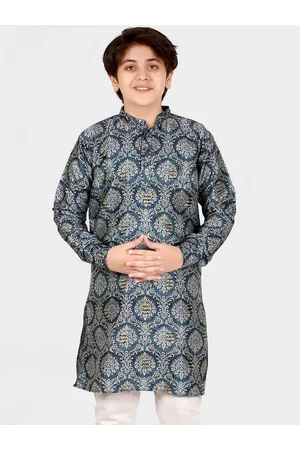 CAVIO Boys Blue Ethnic Motifs Printed Kurta With Pyjamas