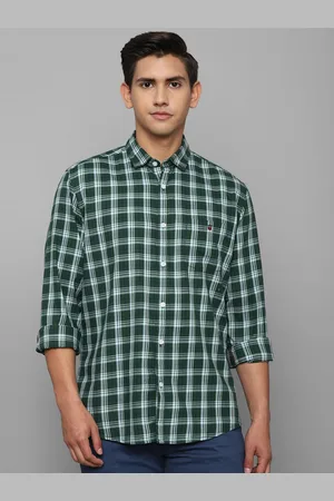 Louis Philippe Men Green Slim Fit Tartan Checked Cotton Casual Shirt