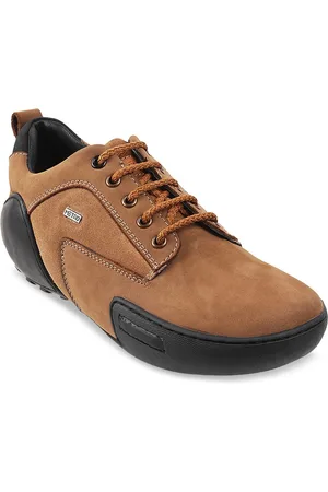 Metro Men Camel Brown Suede Sneakers