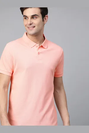 Mast & Harbour Men Pink Solid Polo Collar T-shirt