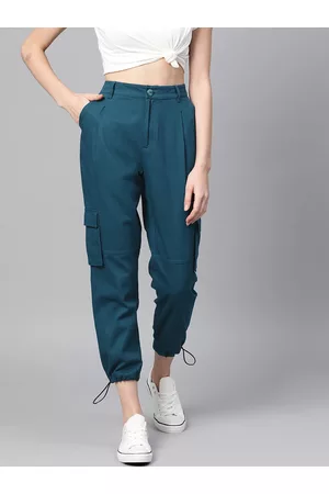 Mast & Harbour Women Teal Blue Joggers