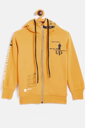 Duke Boys Yellow Printed Hooded Sweatshirt