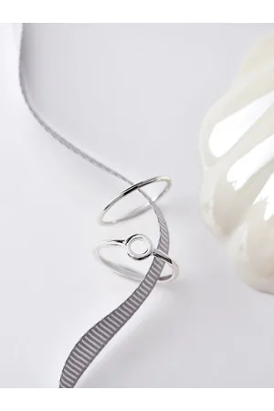Accessorize London Set of 2 Silver-Plated Cut Out Circle Stacking Finger Rings