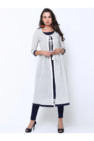 Vishudh women navy sale blue printed anarkali kurta