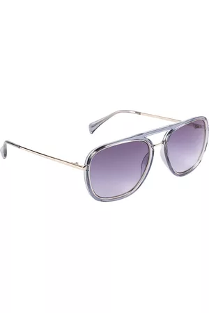 Xpres Unisex Blue Lens & Silver-Toned Rectangle Sunglasses with UV Protected Lens