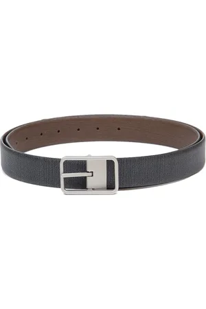 thickskin Men Black Textured Leather Formal Belt