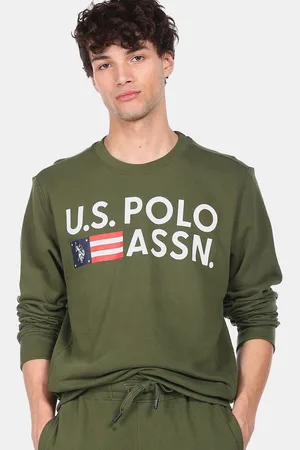 Ralph Lauren Men Green Printed Sweatshirt
