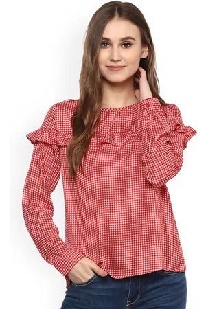 Harpa Women Red & White Checked Top