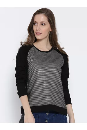 Sera Women Black Printed Sweatshirt