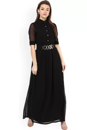La Zoire Women Black Solid Maxi Dress