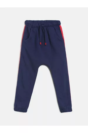 MINI KLUB Infant Boys Navy Blue Solid Pure Cotton Joggers