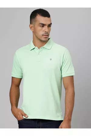 Richlook Men Green Polo Collar Slim Fit T-shirt