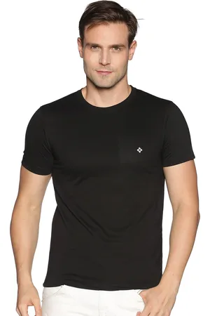 dollar Men Black Solid Cotton T-shirt