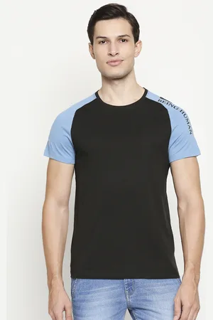 Being Human Men Black & Blue Pure Cotton T-shirt