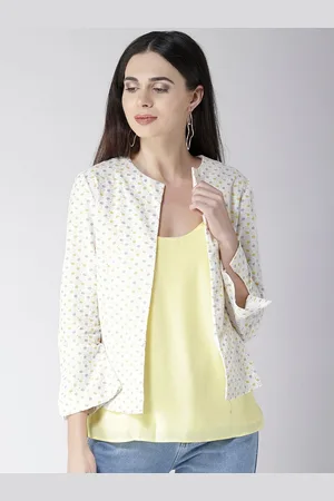 Sera Women Off White & Grey Printed Shrug