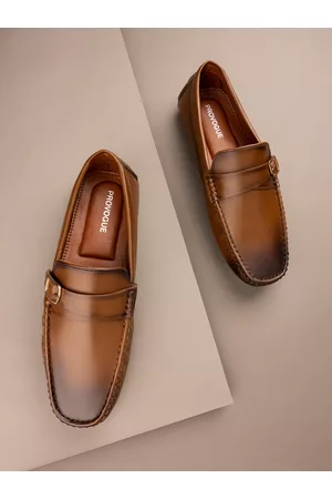 Provogue Men Tan Brown Solid Formal Loafers