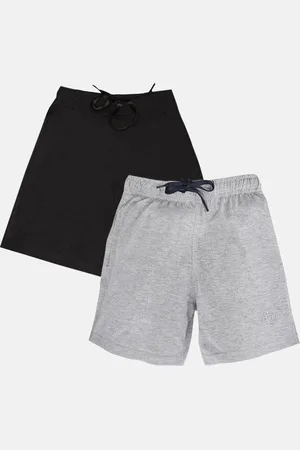 Chimprala Boys Pack Of 2 Black & Grey Cotton Outdoor Shorts