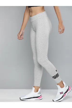 PUMA Women Grey Solid ESS Logo Tights