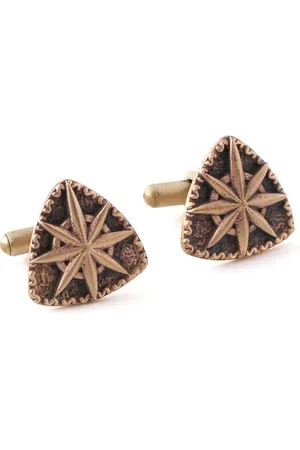 COSA NOSTRAA Gunmetal-Toned Geometric Cufflink