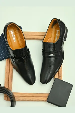 John Karsun Men Black Formal Slip-Ons