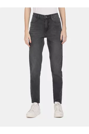 U.S. Polo Assn. U S Polo Assn Women Grey High-Rise Mildly Distressed Light Fade Stretchable Jeans