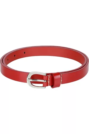 Aditi Wasan Women Red Genuine Leather Solid Belt