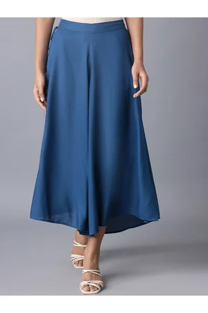 Elleven Women Blue Solid Loose Fit Culottes