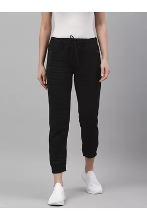 Campus Women Black Self-design Cotton Active Joggers