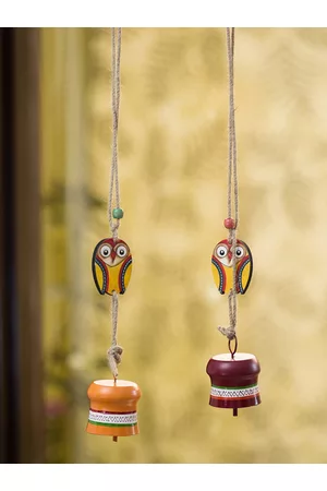ExclusiveLane Set Of 2 Multicoloured Decorative Hanging Metal Wind Chime