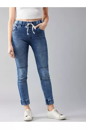 DOLCE CRUDO Women Blue Relaxed Fit Mid-Rise Clean Look Stretchable Jeans