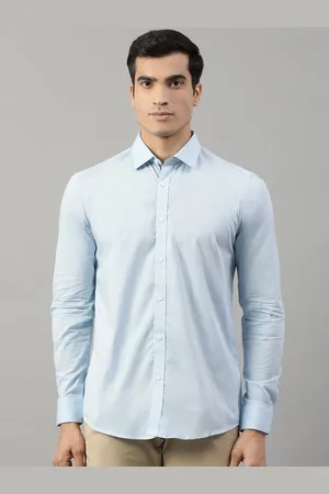 HARSAM Men Blue Regular Fit Solid Casual Shirt