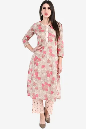 BE INDI Women Floral Printed Straight Kurta with Palazzo