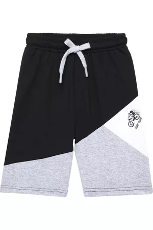 UNDER FOURTEEN ONLY Boys Black Colourblocked Slim Fit Shorts