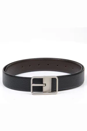 thickskin Men Black Textured Leather Formal Belt