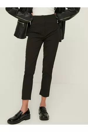 Trendyol Women Black Cropped Cigarette Trousers